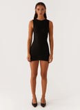 Take Five Summer Knit Mini Dress Black
