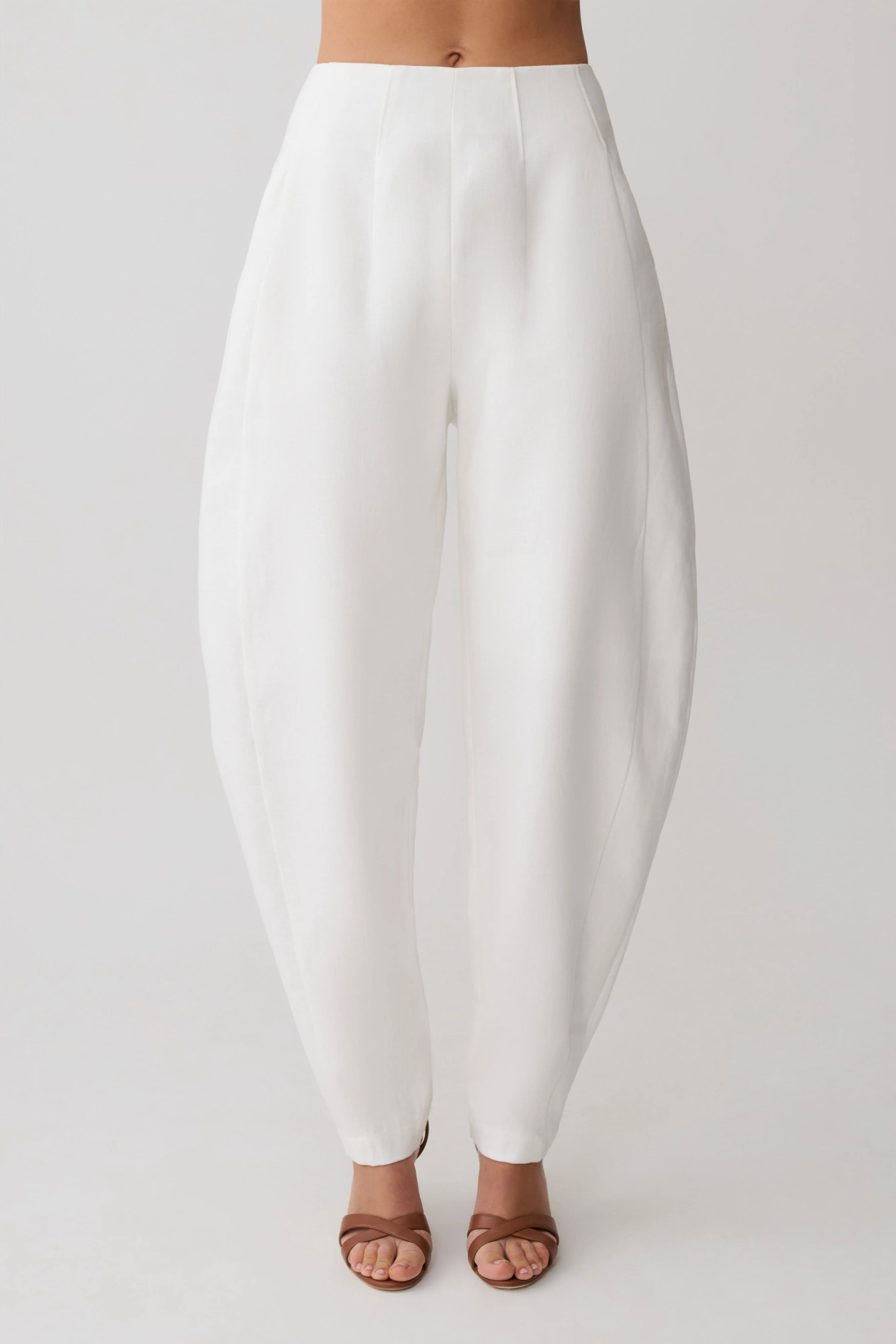 Oriana Linen Oversize Pants White