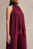 Jadzia Burgundy Halter Neck Jumpsuit