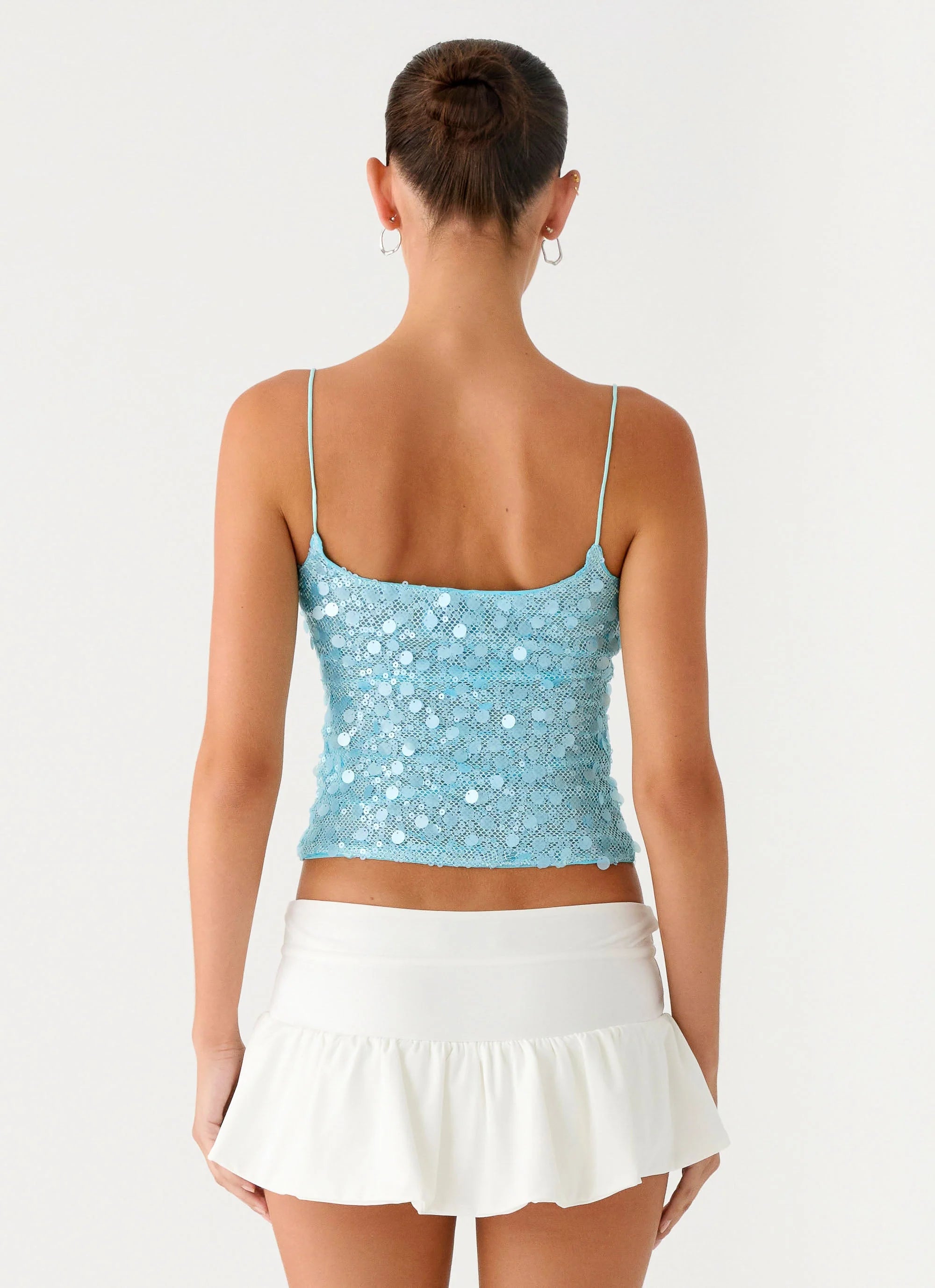 French Exit Sequin Top Blue