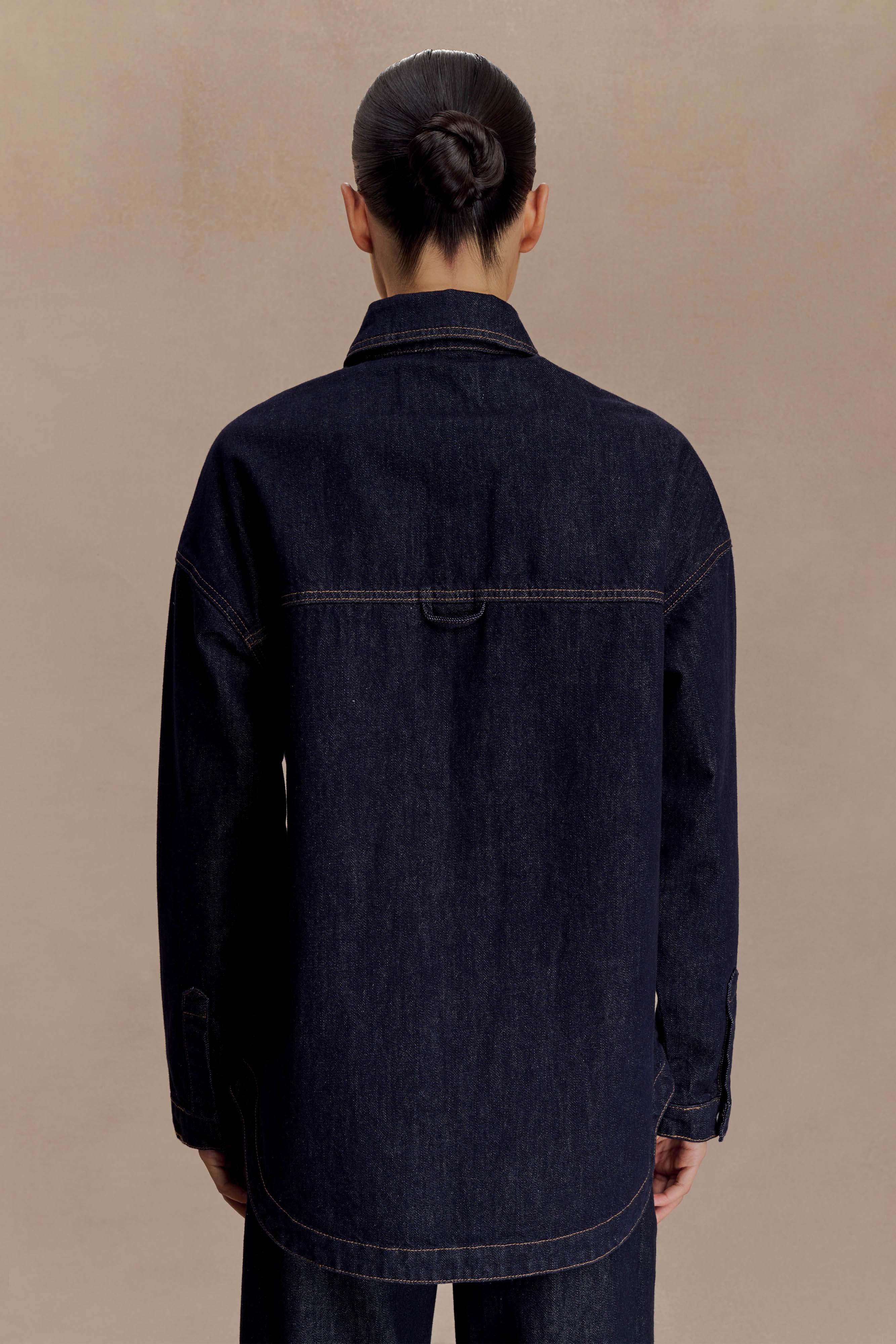 Lioda Oversized Denim Shirt Washed Indigo Blue