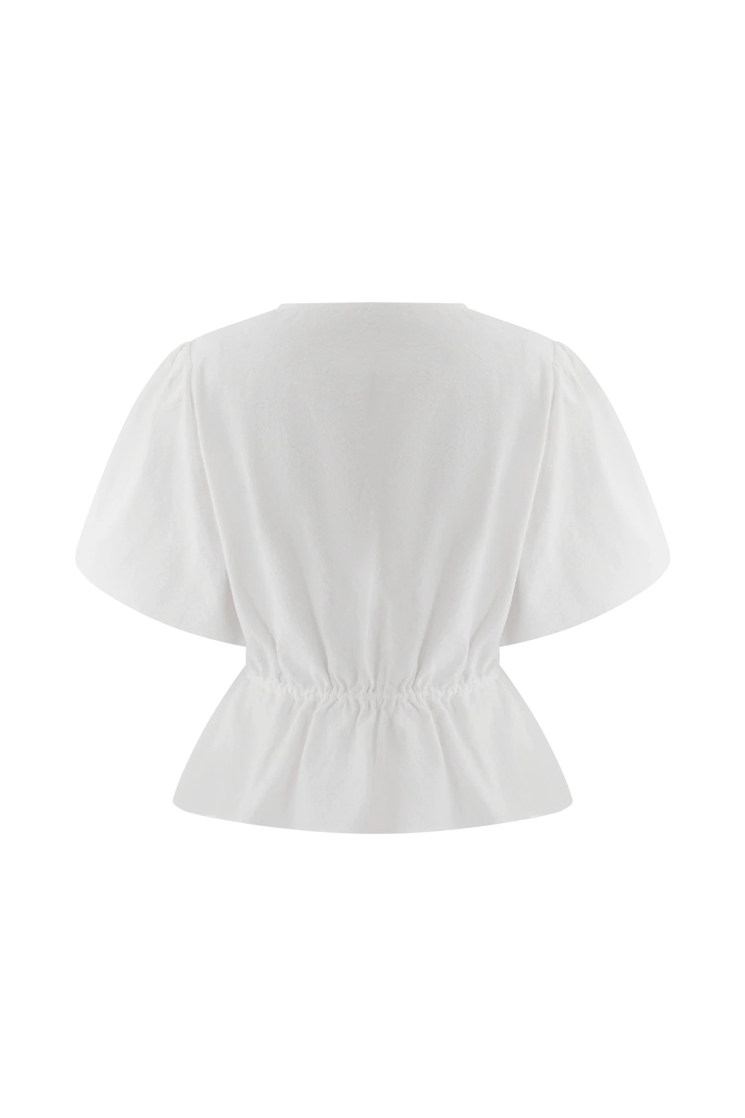 Emilie Puff Sleeve Cotton Top White