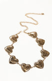 Maude Gold Metal Heart Chain Belt