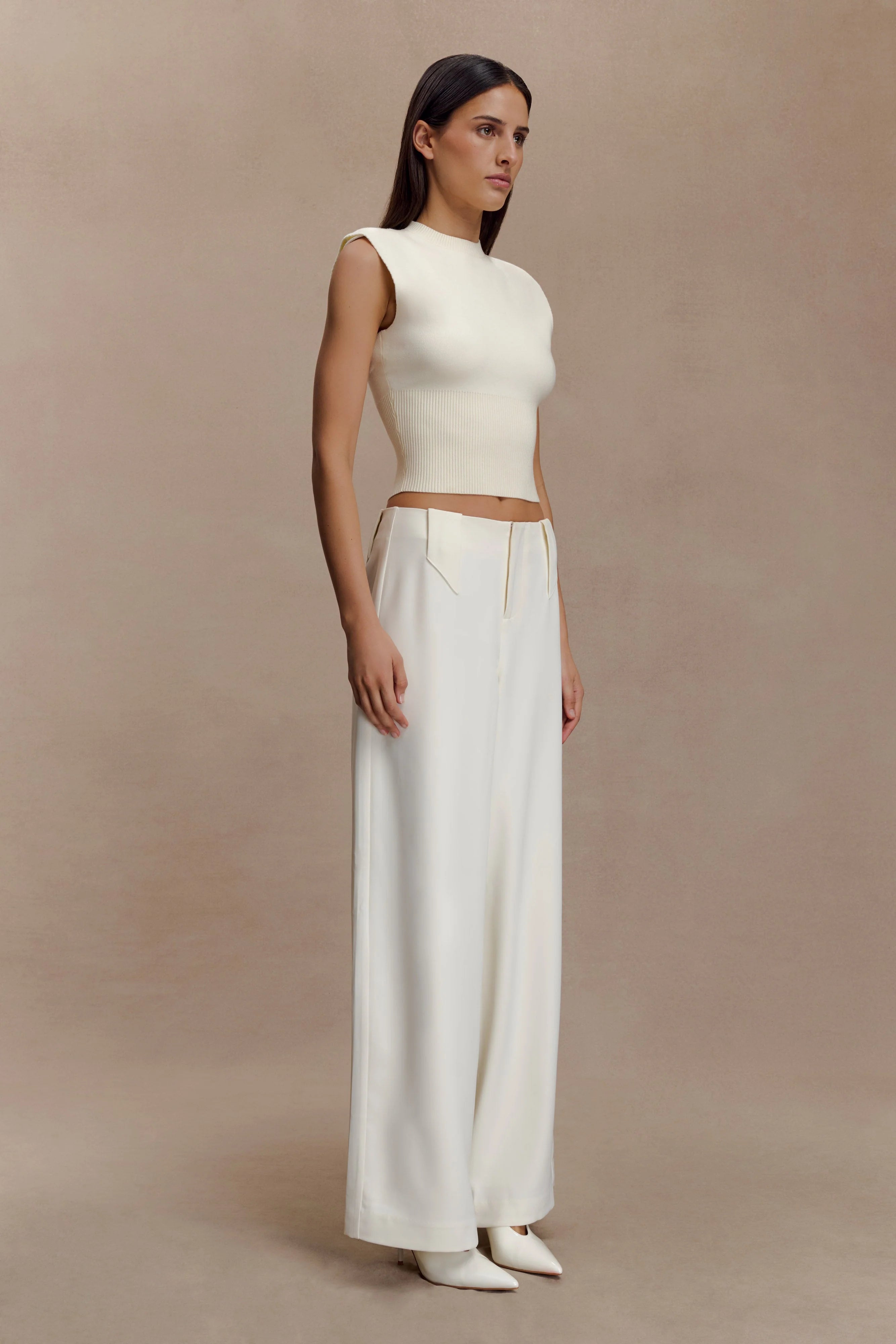Sharpay Sleeveless Knit Top Ivory