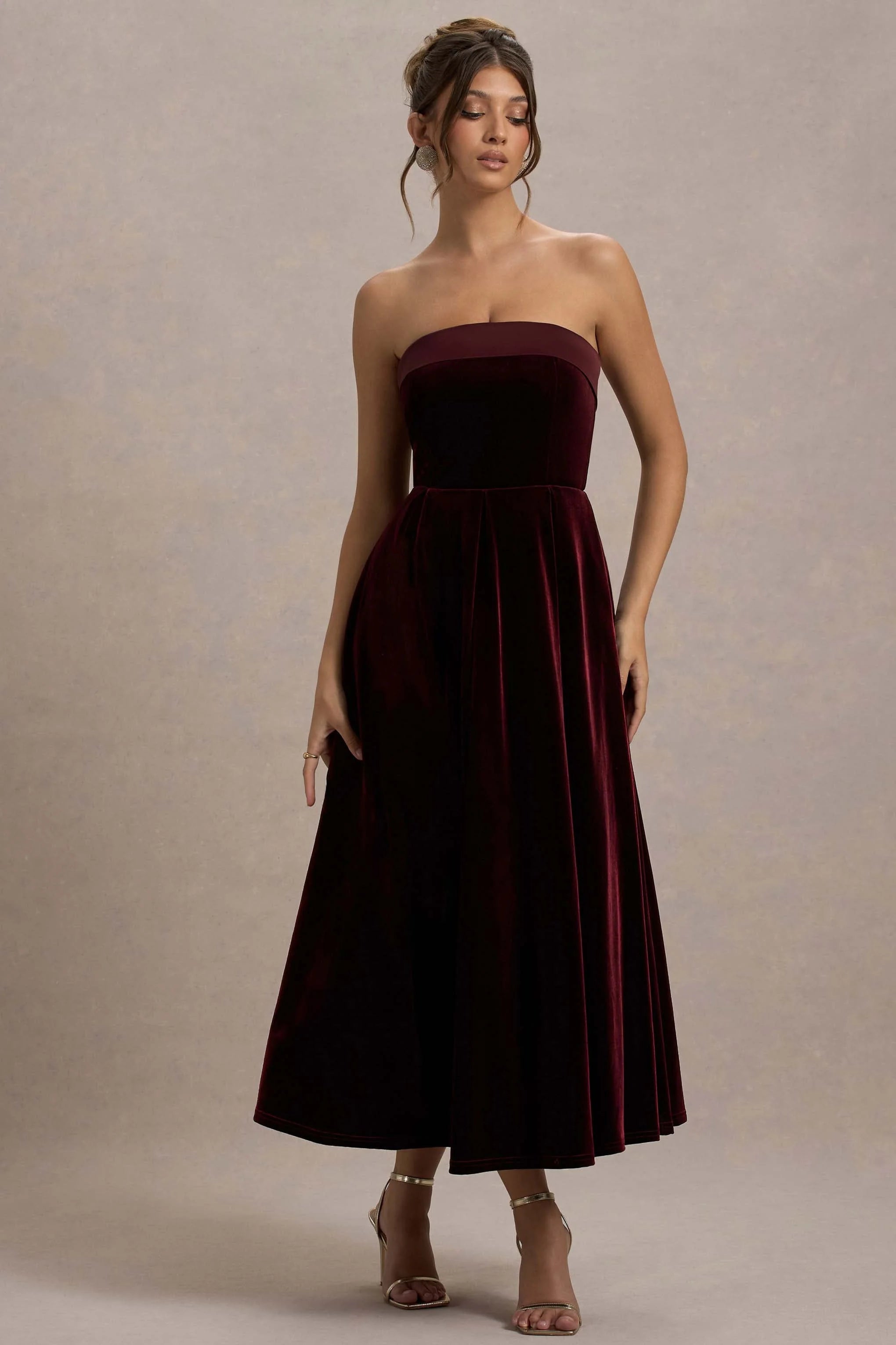 Delray Port Velvet Bandeau Midi Dress