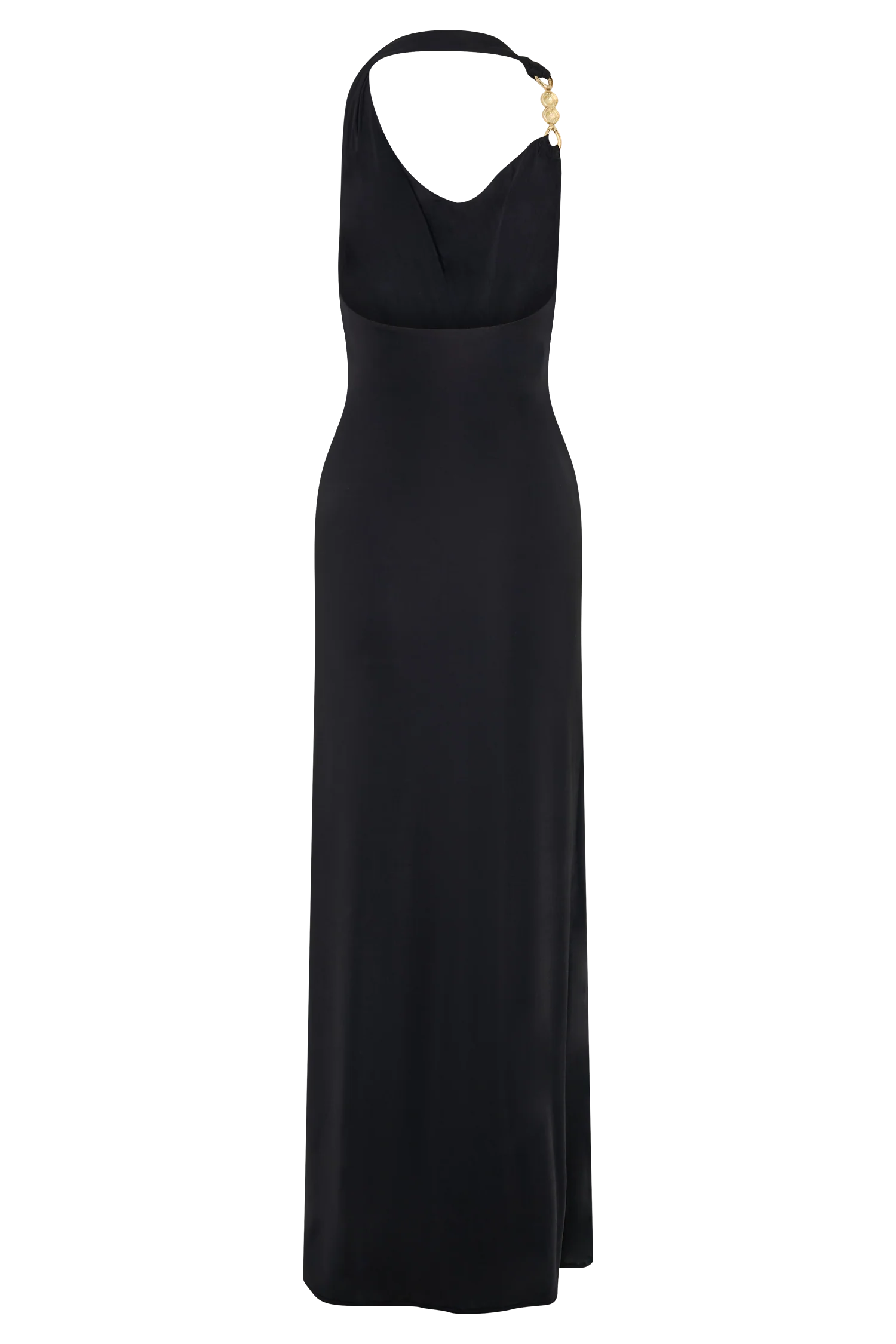 Khanh Slinky Halter Maxi Dress Black
