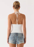 Roll Out Halter Top White