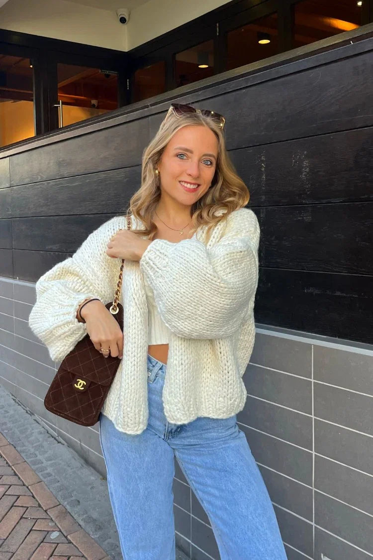Bad Habits Cream Knit Cardigan