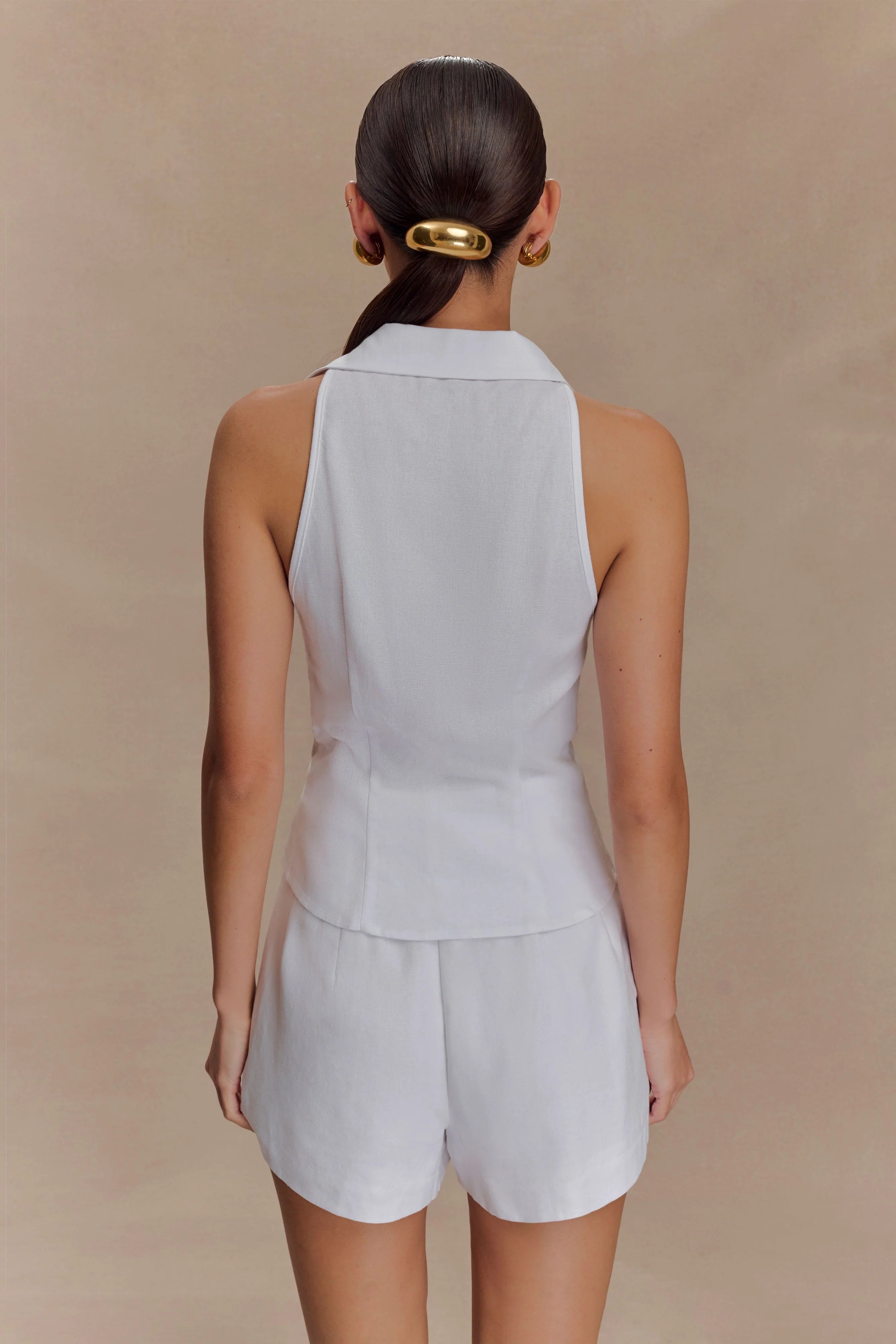 Scout Sleeveless Linen Shirt White