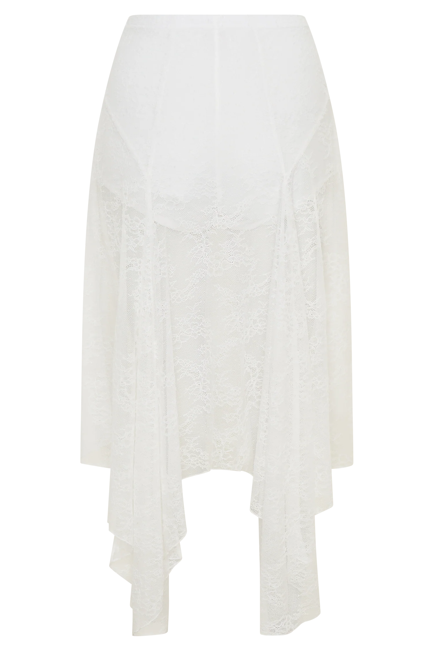 Haime Lace Hankie Midi Skirt Ivory