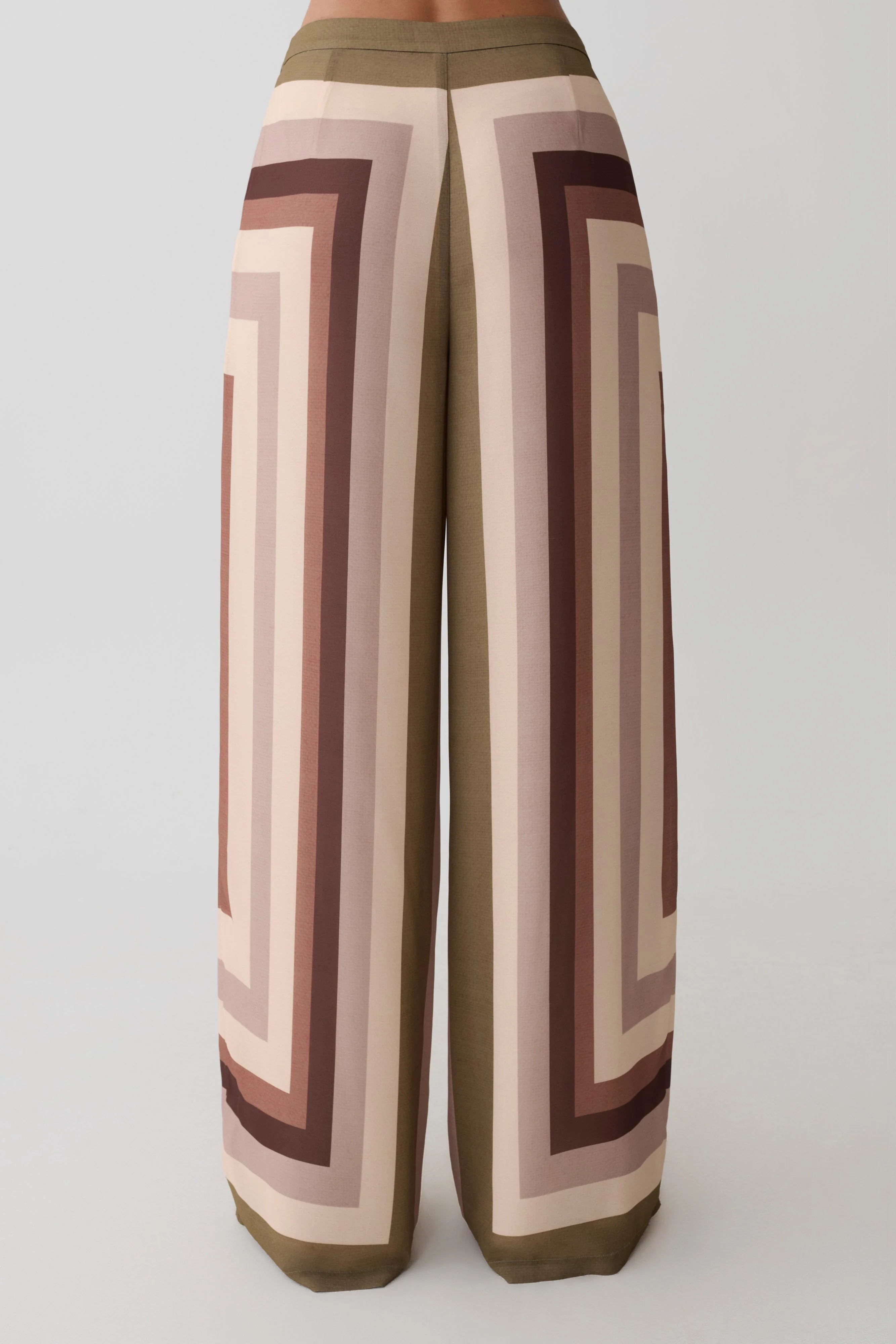 Rachel Chiffon Straight Leg Pants Multi Stripe