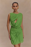 Oria Chiffon Mini Dress Green