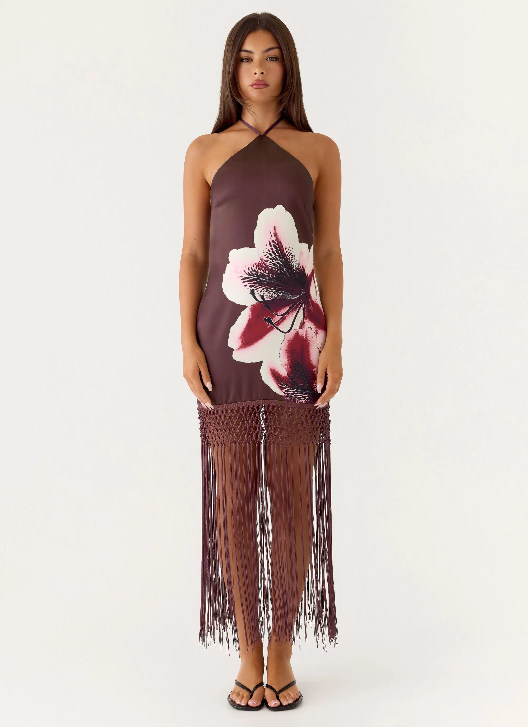 Niahvette Halter Midaxi Dress Velvet Bloom