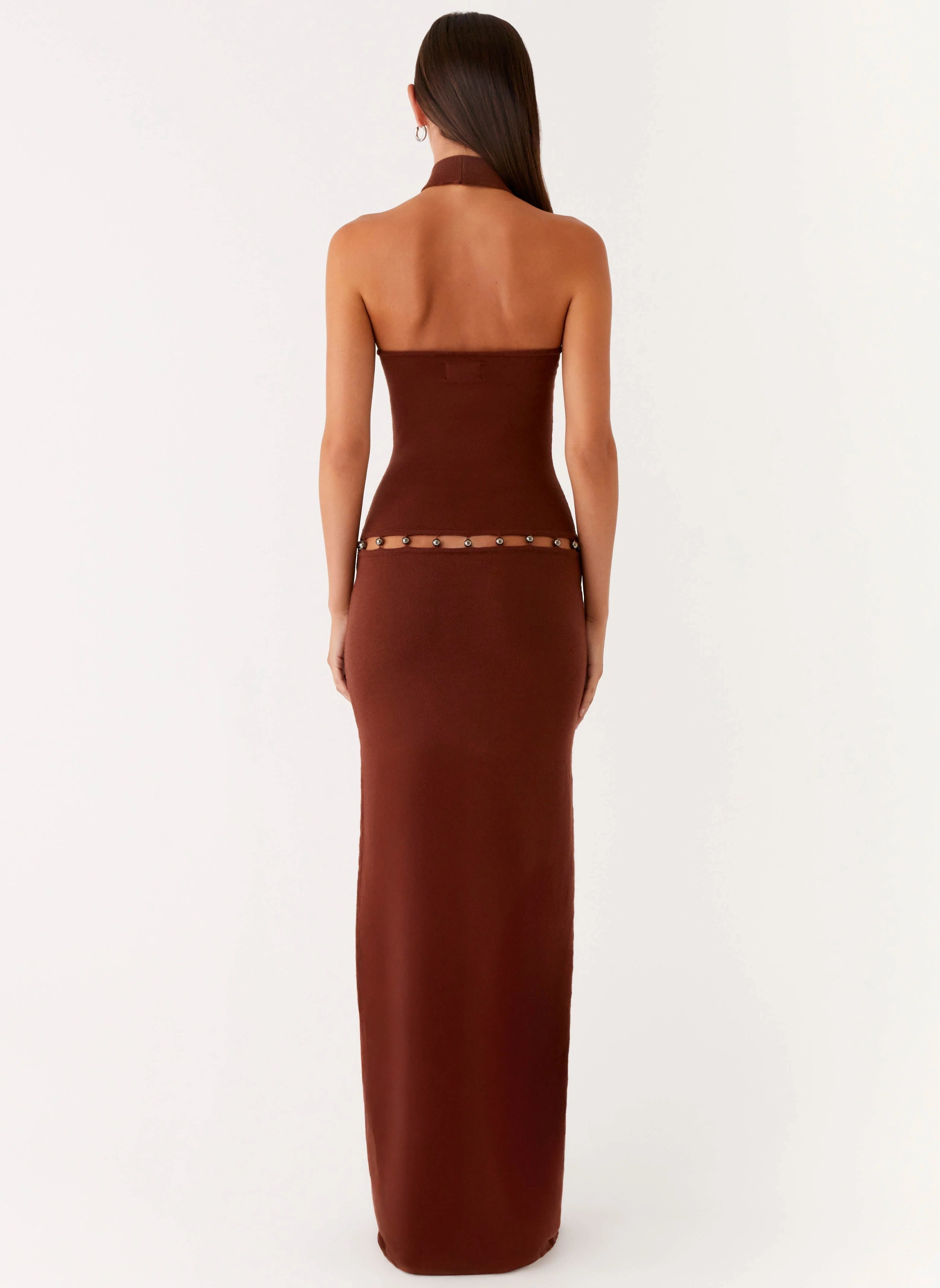 Opaline Knit Maxi Dress Chocolate
