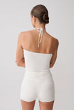 Dimitri Knit Halter Top With Hardware Ivory