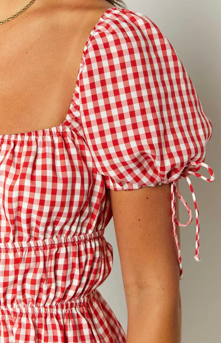 Im Yours Red Gingham Mini Dress