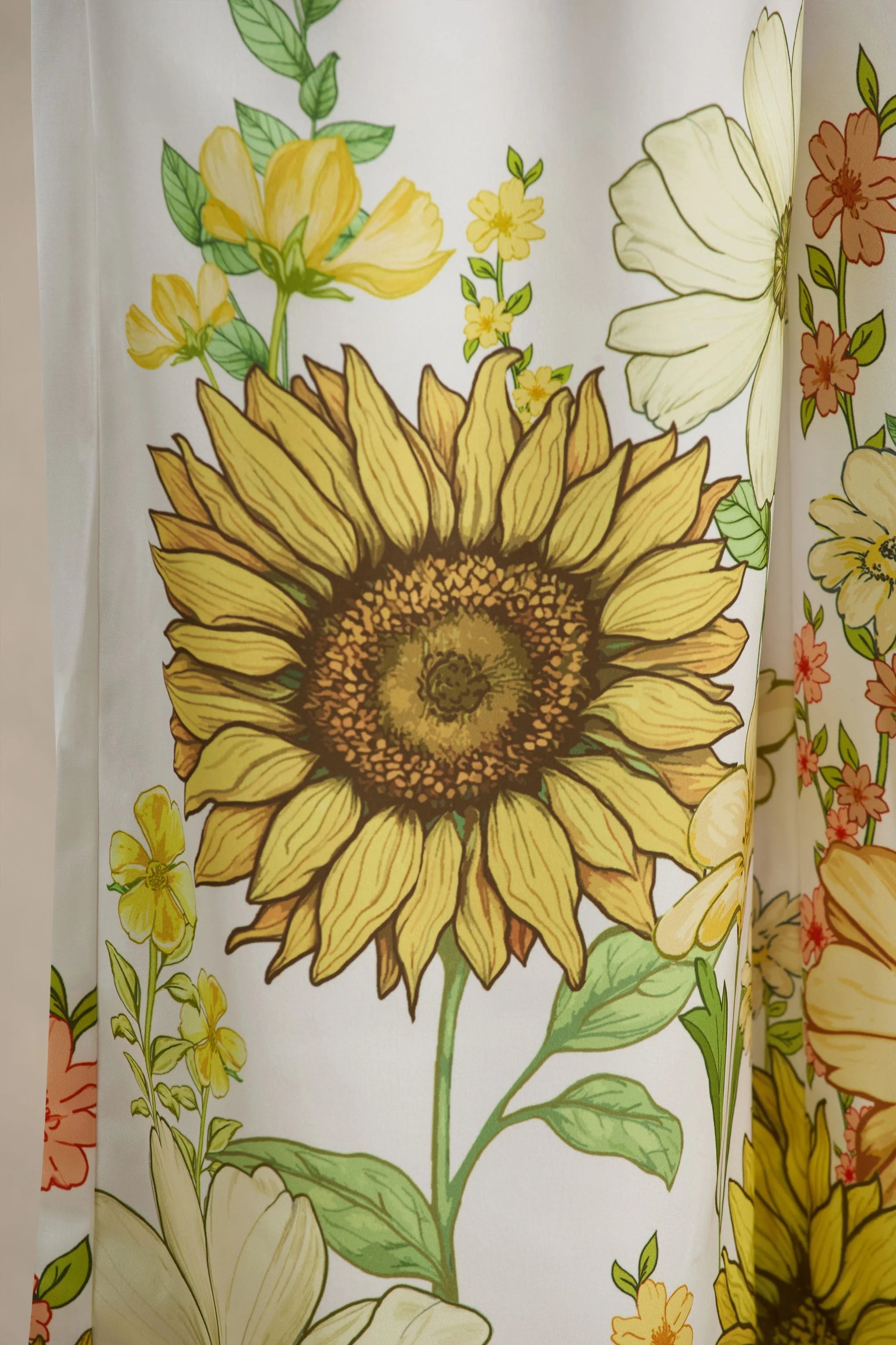 Louise Sunflower Print Wide Leg Trousers