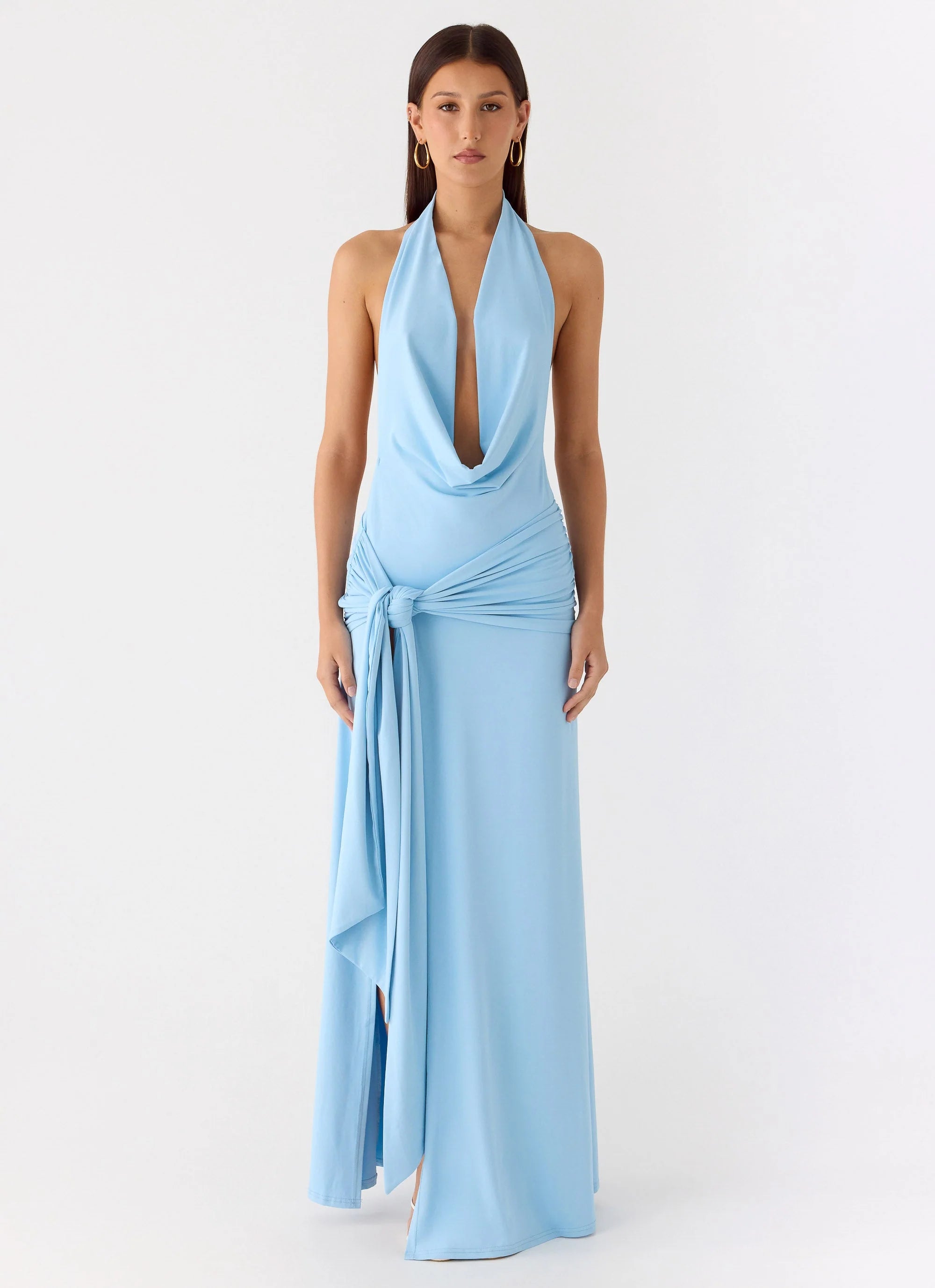 Rowan Ray Cowl Maxi Dress Blue