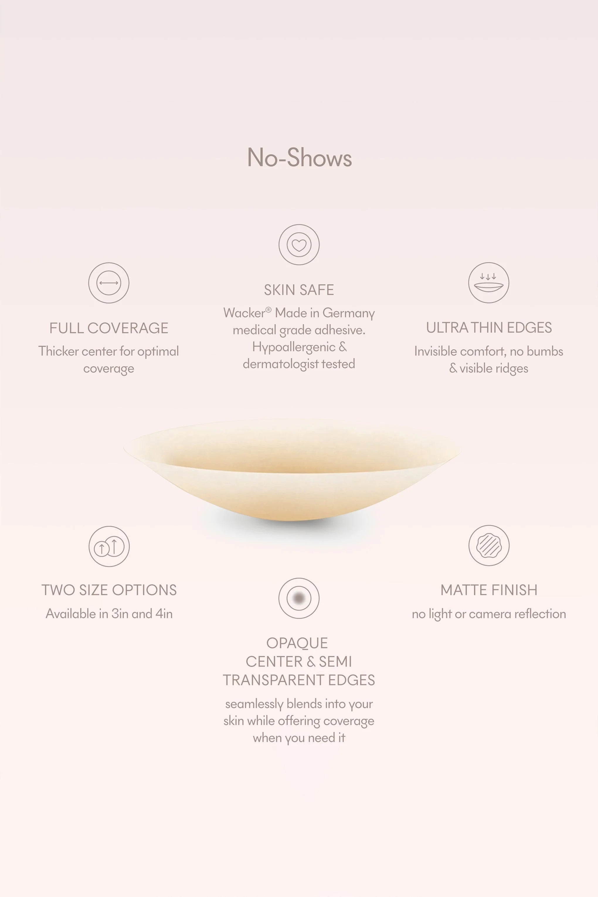 No Show NOOD Round Nipple Covers 3 Inch No3