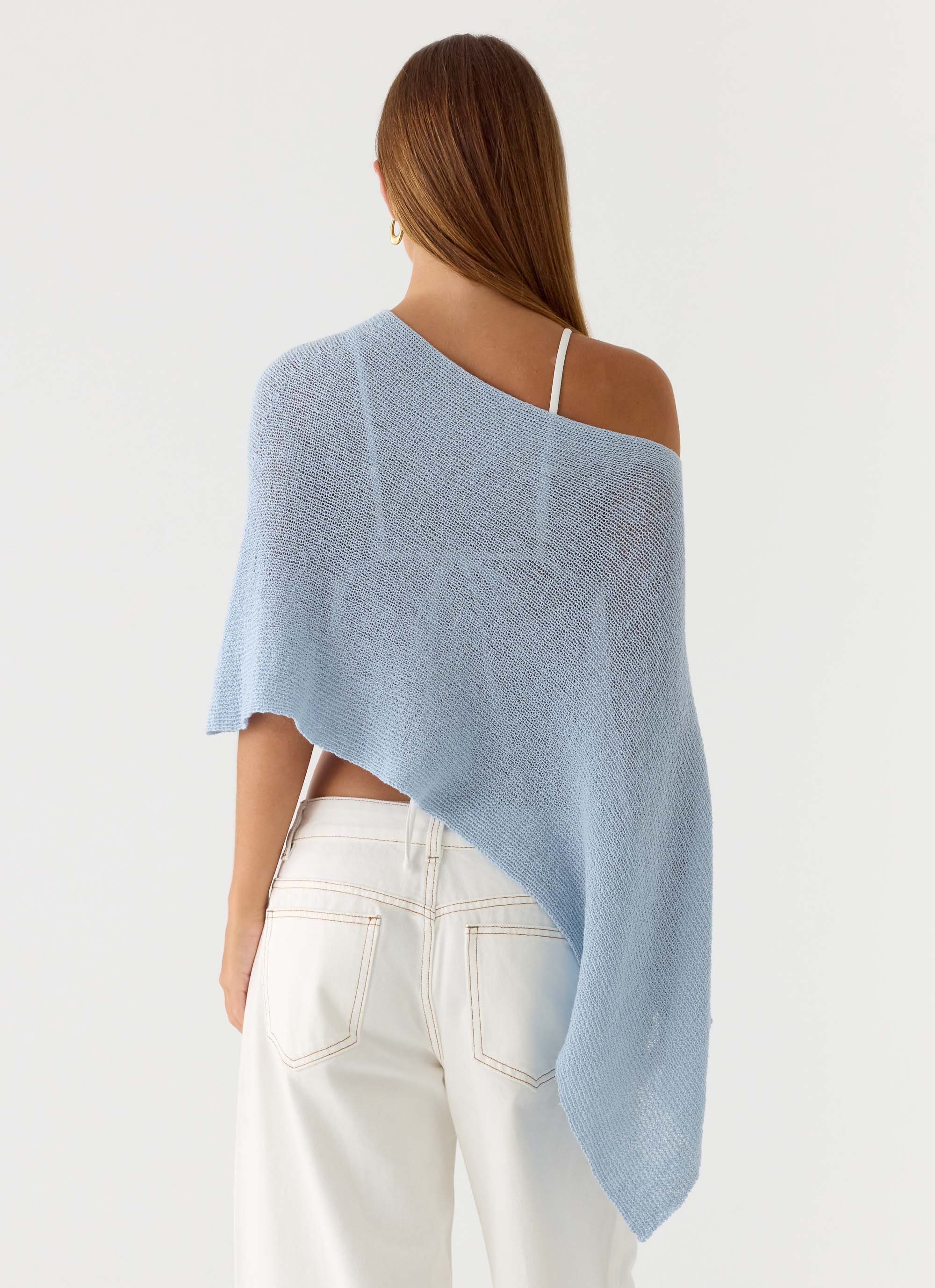 Yas Knit Cape Blue