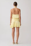 Poppy Satin Halter Mini Dress Lemon