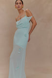 Rosalie Floral Chiffon Maxi Dress Lagoon