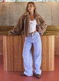 Naylor Faux Fur Jacket Brown
