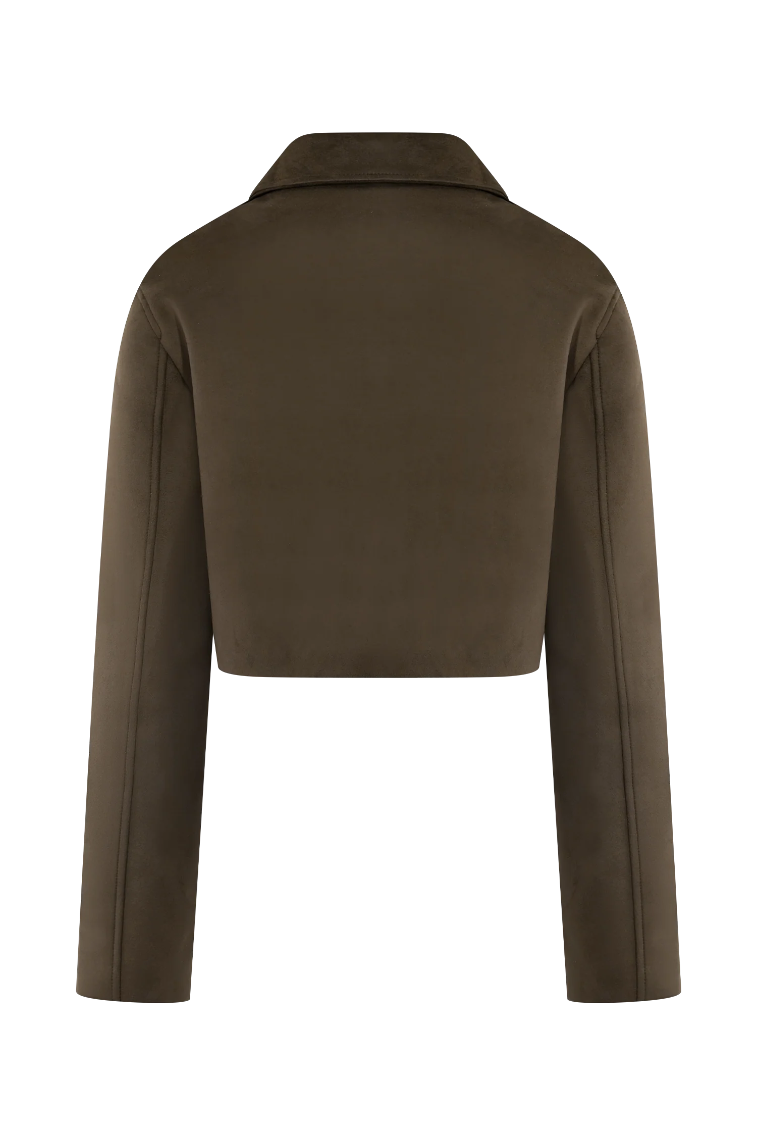 Hayes Faux Suede Collared Jacket Chocolate