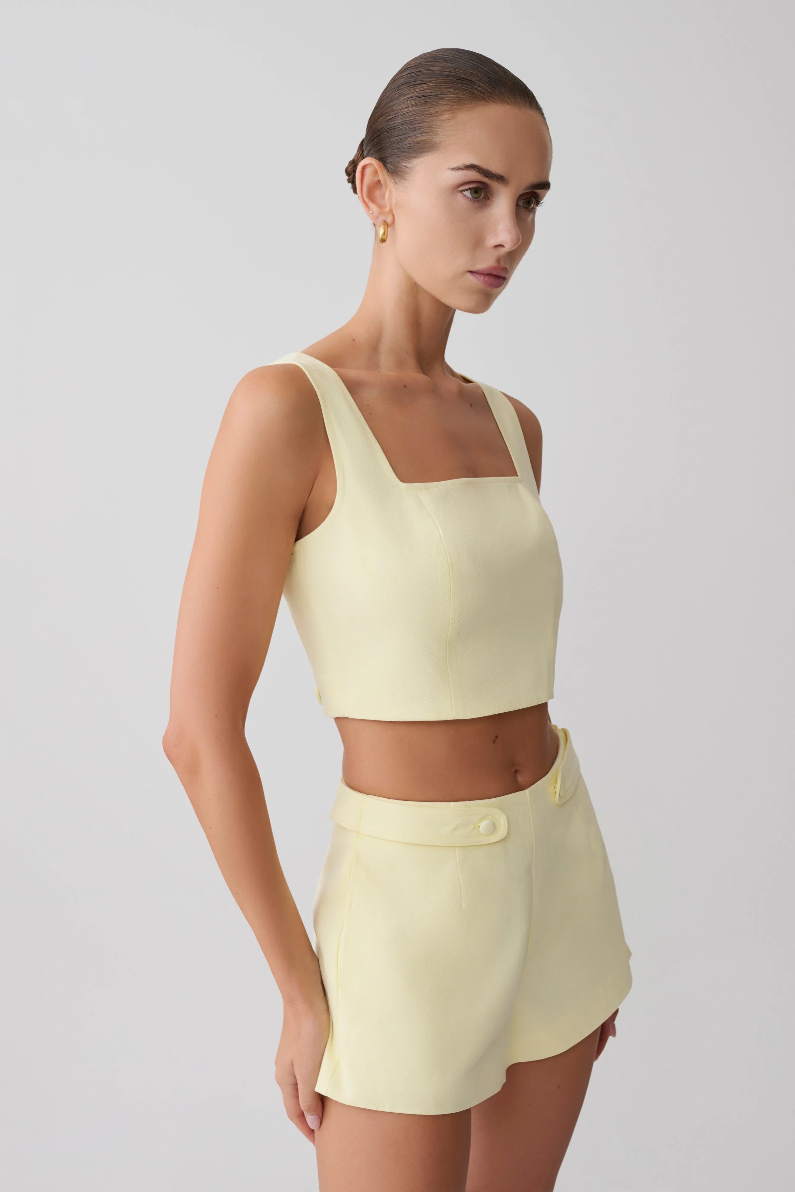Josephine Cotton Shorts With Waistbands Lemon
