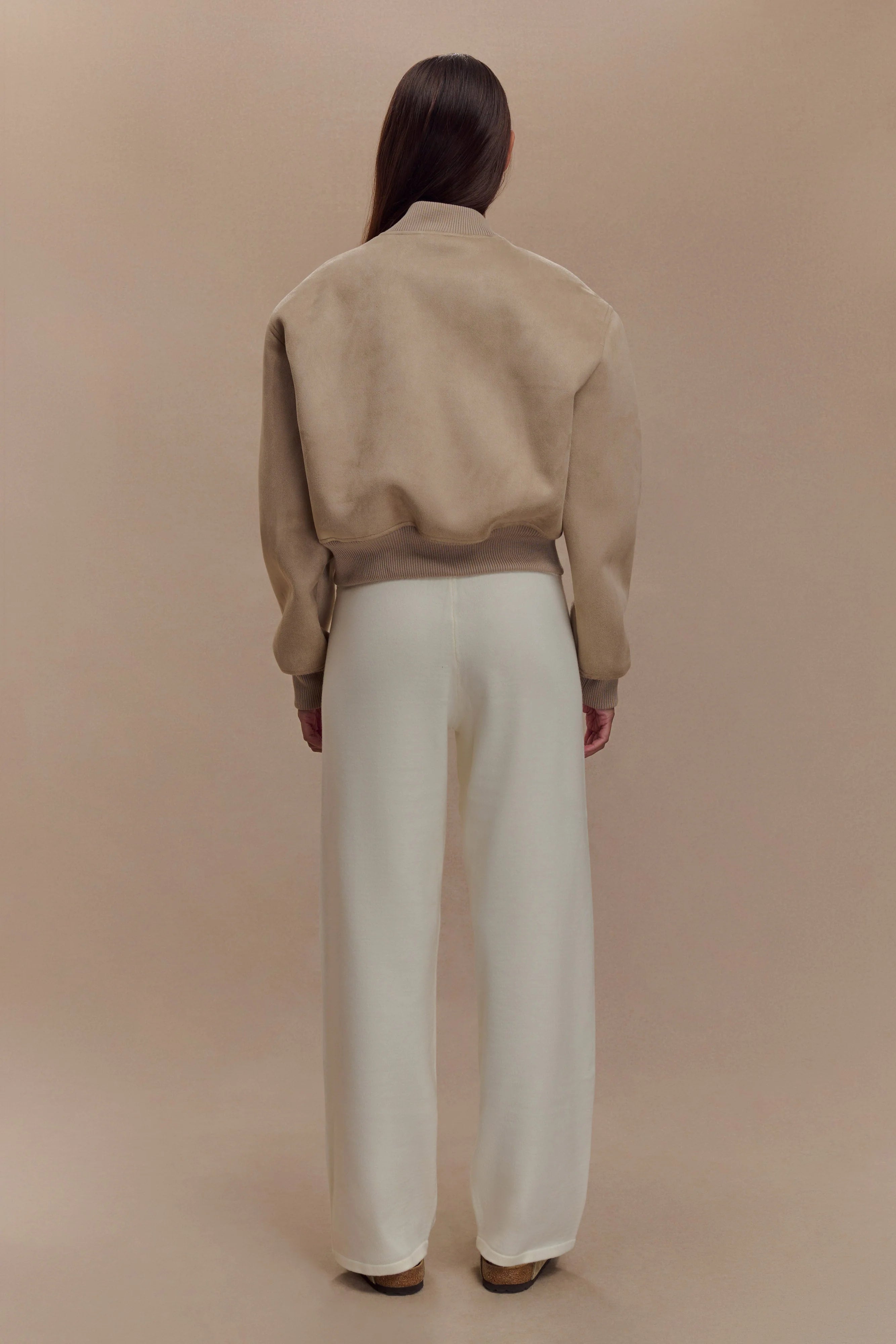 Rudy Suede Bomber Jacket Sand