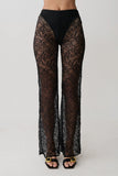 Theodosia Wide Leg Lace Pants Black