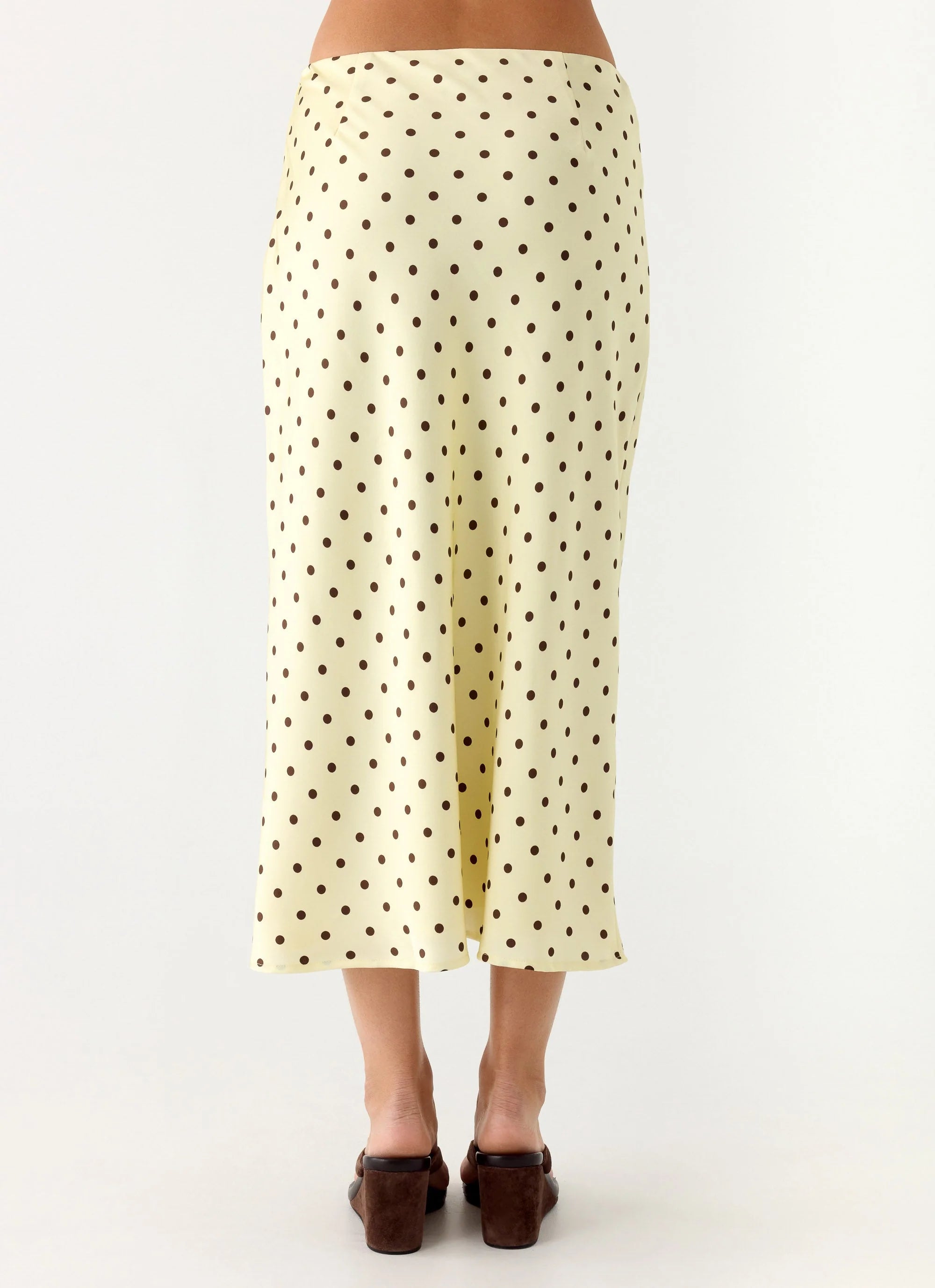 Breanne Midi Skirt Yellow Polka Dot