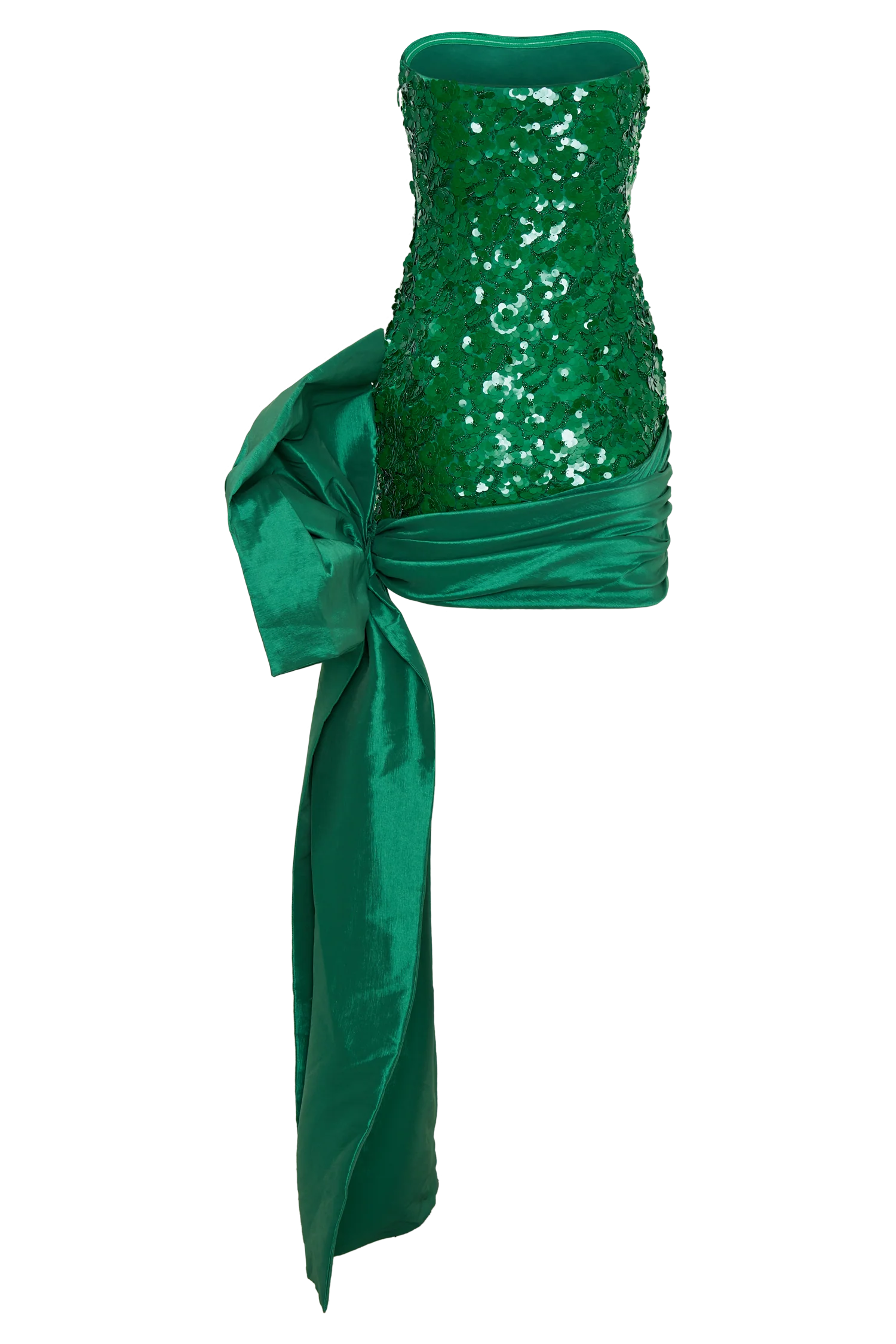Franka Strapless Bow Mini Dress Emerald