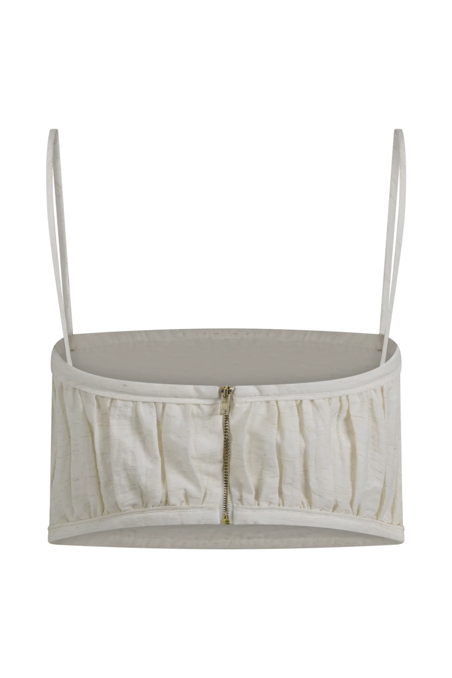 Scottie Shirred Linen Bandeau Oat Marle