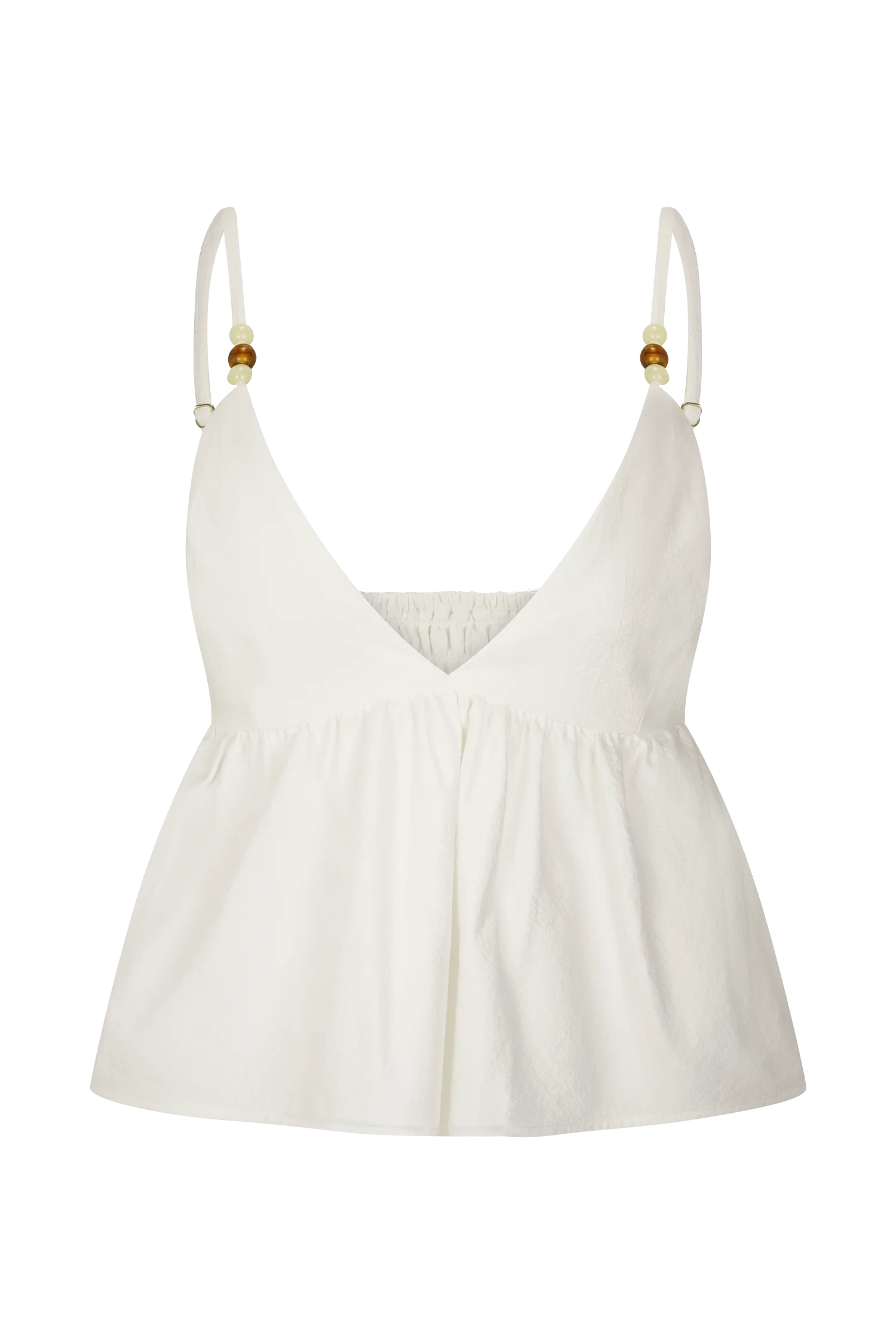 Janayia Cotton Beaded Top White