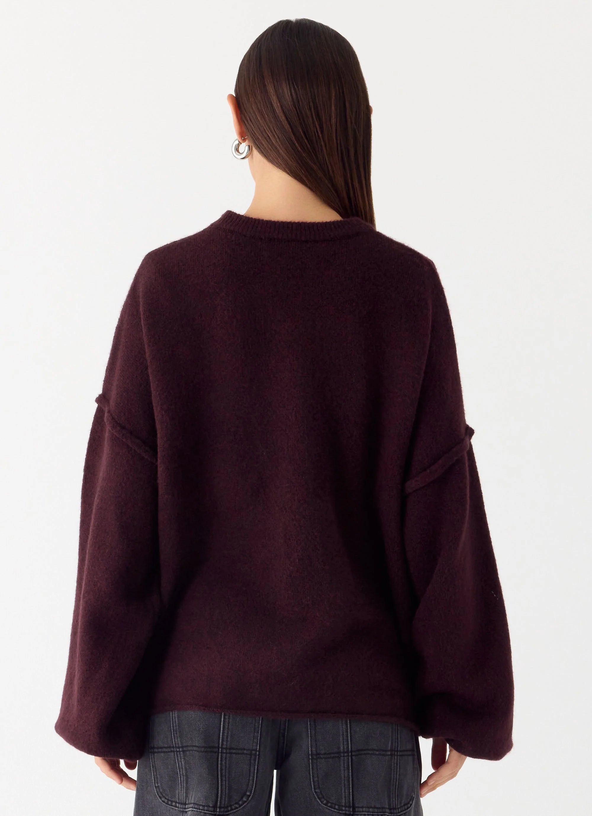 Jack Oversized Knit Sweater Plum