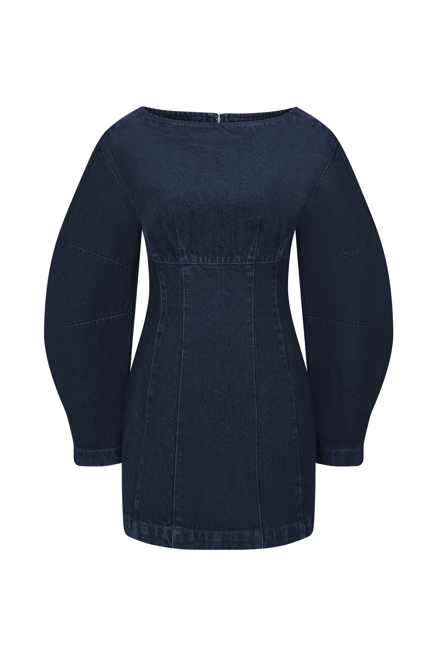 Cosmala Denim Long Sleeve Mini Dress Indigo Blue