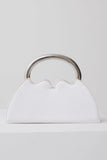 Elianne Satin Frame Clutch Bag White