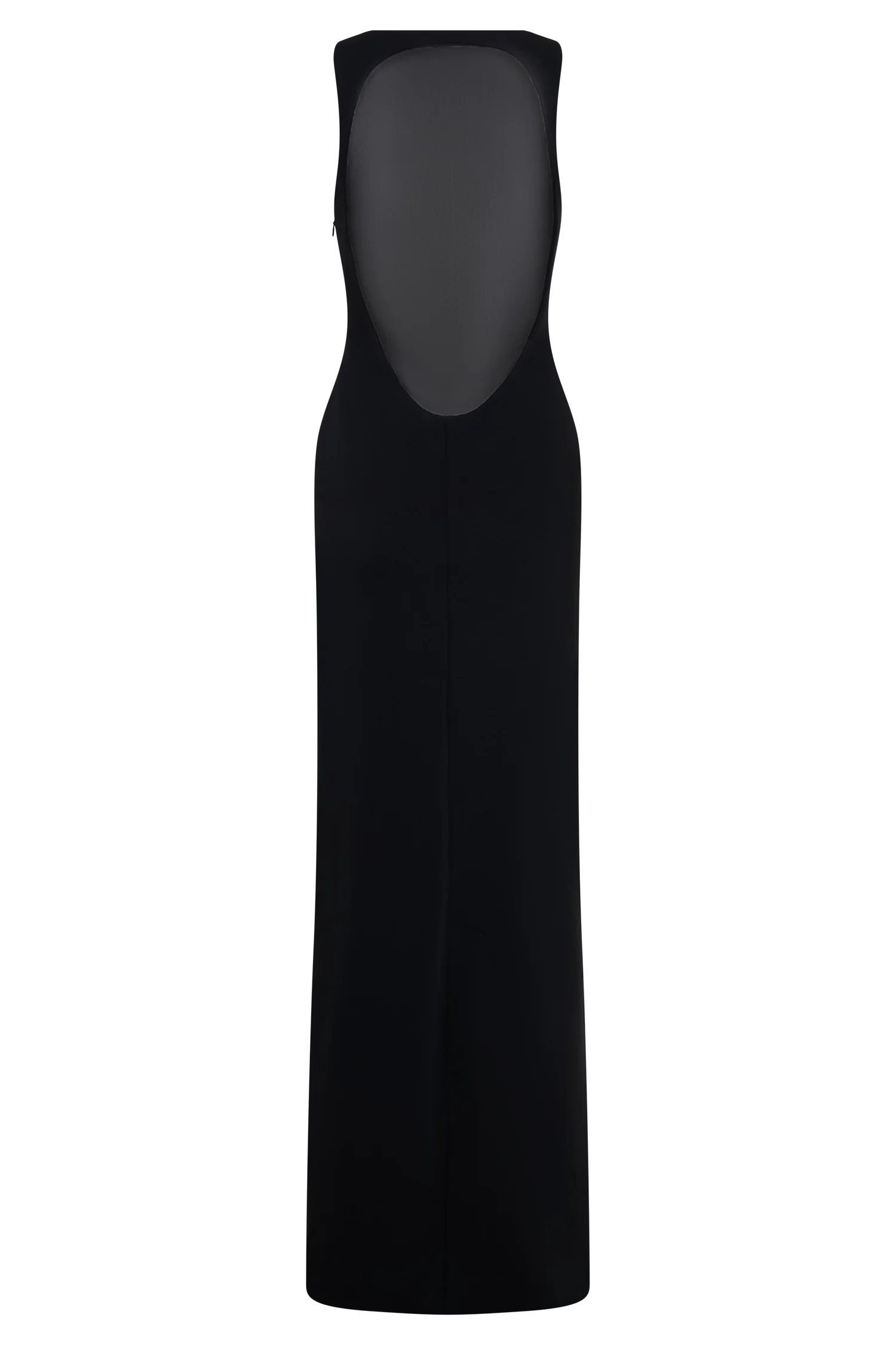 Marlon Crepe And Mesh Maxi Dress Black