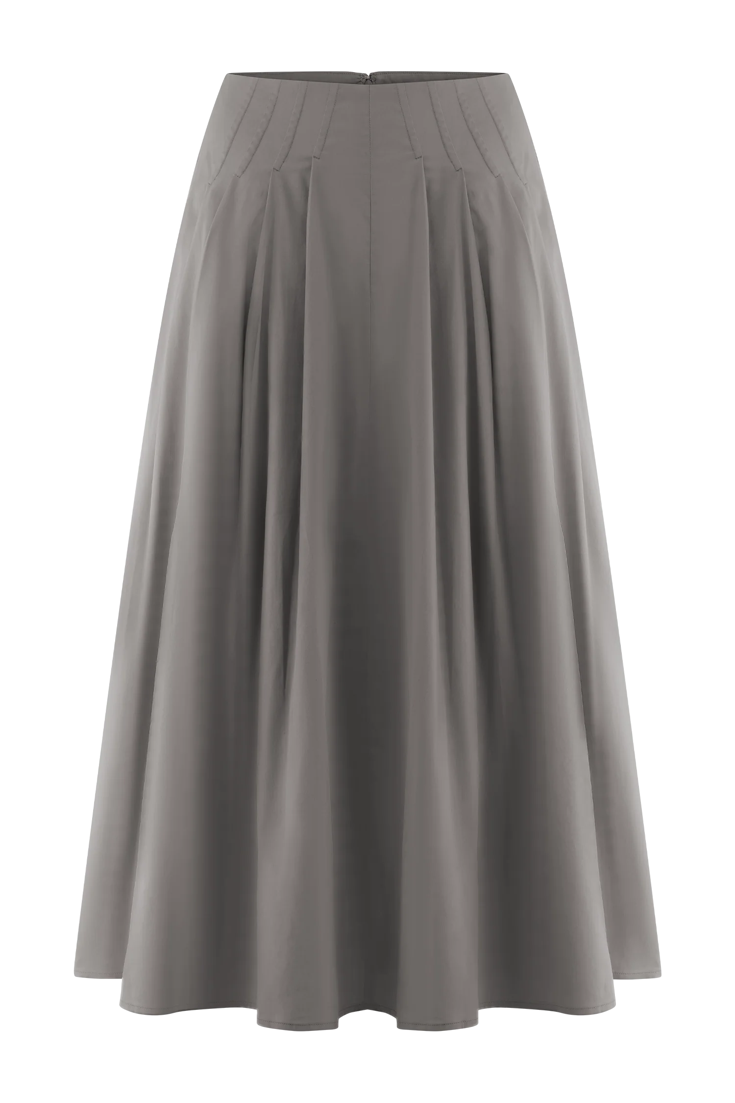 Mae A Line Midi Skirt Pebble Brown