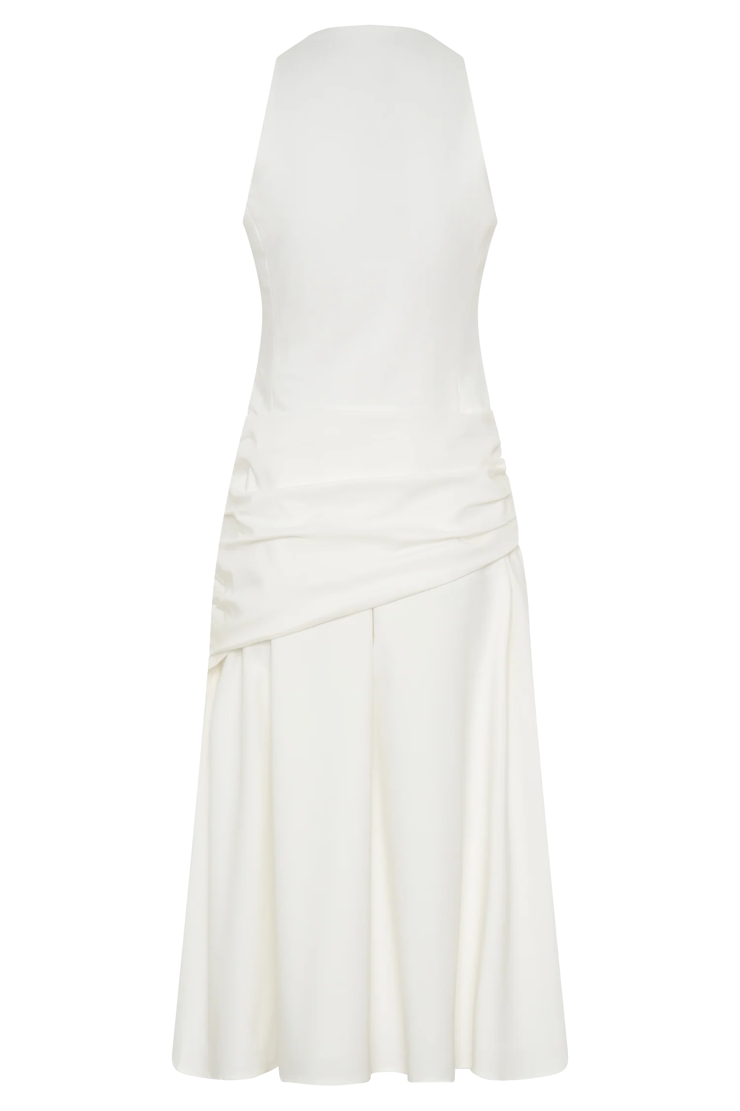 Emily Wrapped Waist Midi Dress White