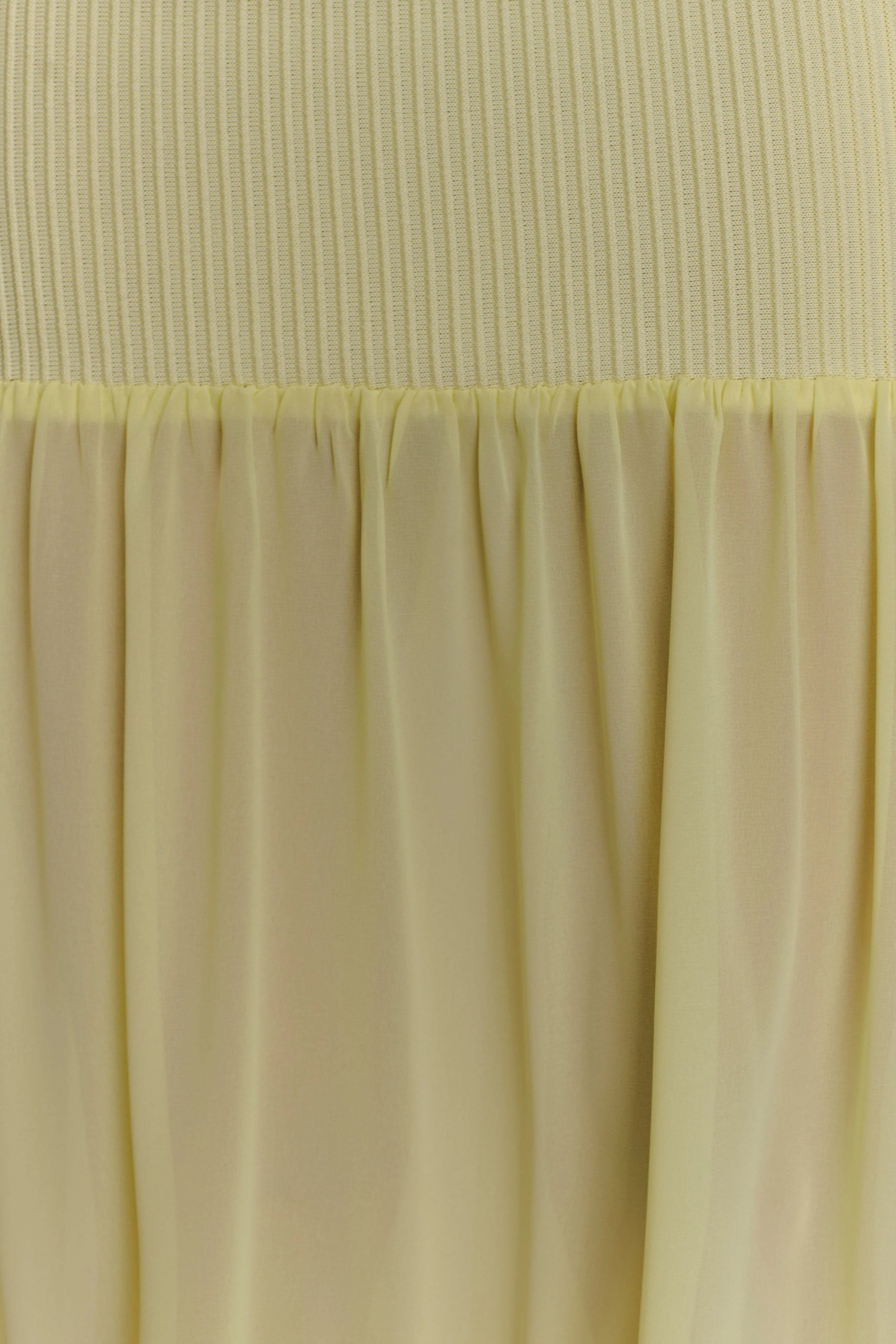 Haille Knit Chiffon Maxi Dress Lemon