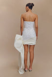 Franka Strapless Bow Mini Dress White