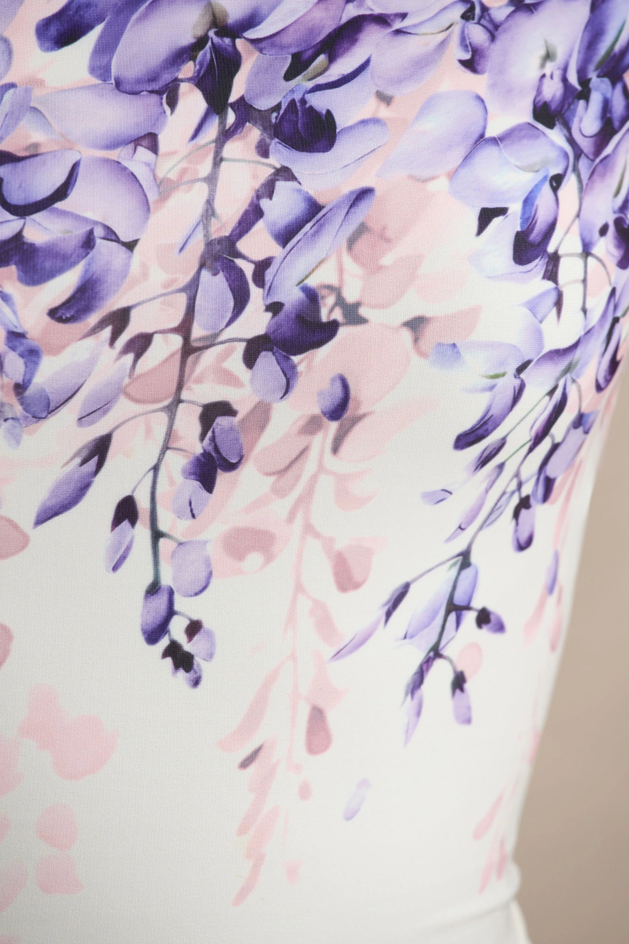 Sybil Wisteria Floral Print Asymmetric Midi Dress