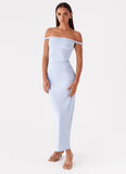 Arabella Twist Shoulder Maxi Dress Blue