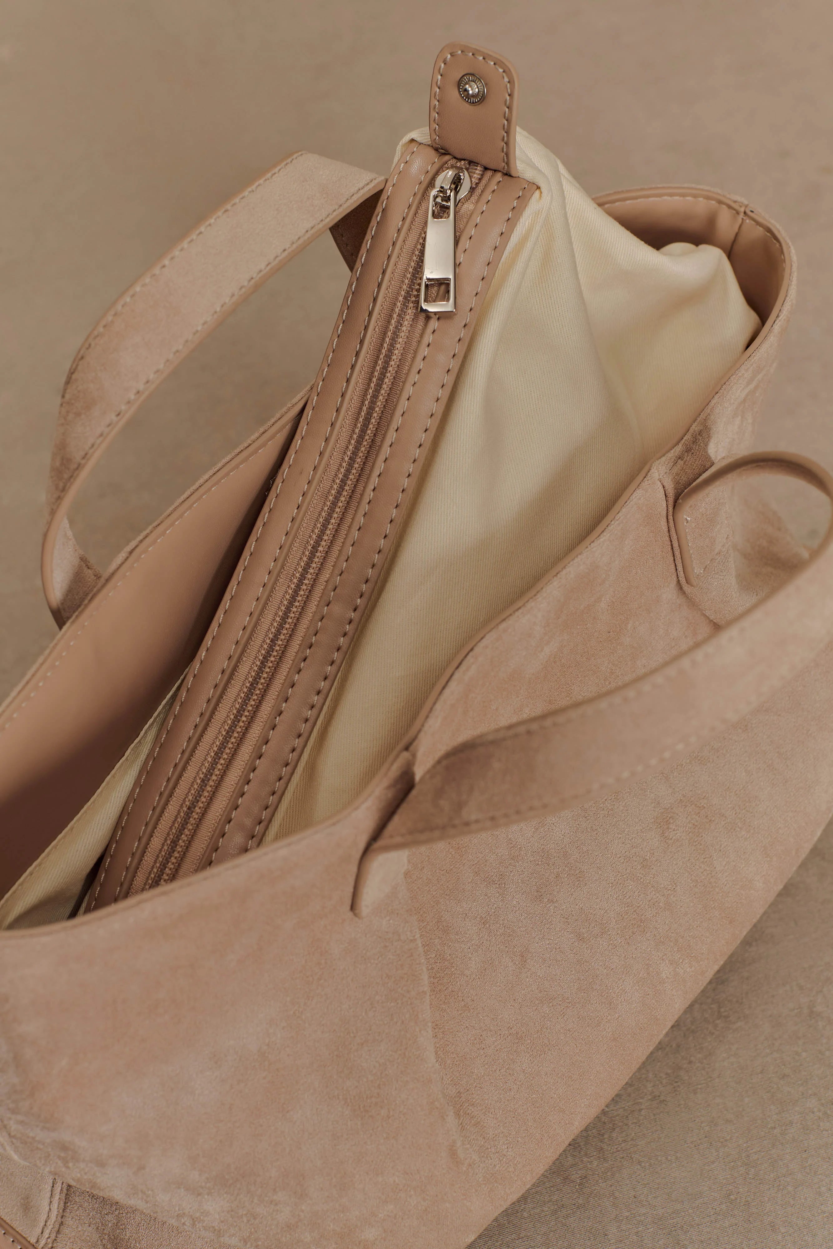 Baylor Faux Suede Bag Natural