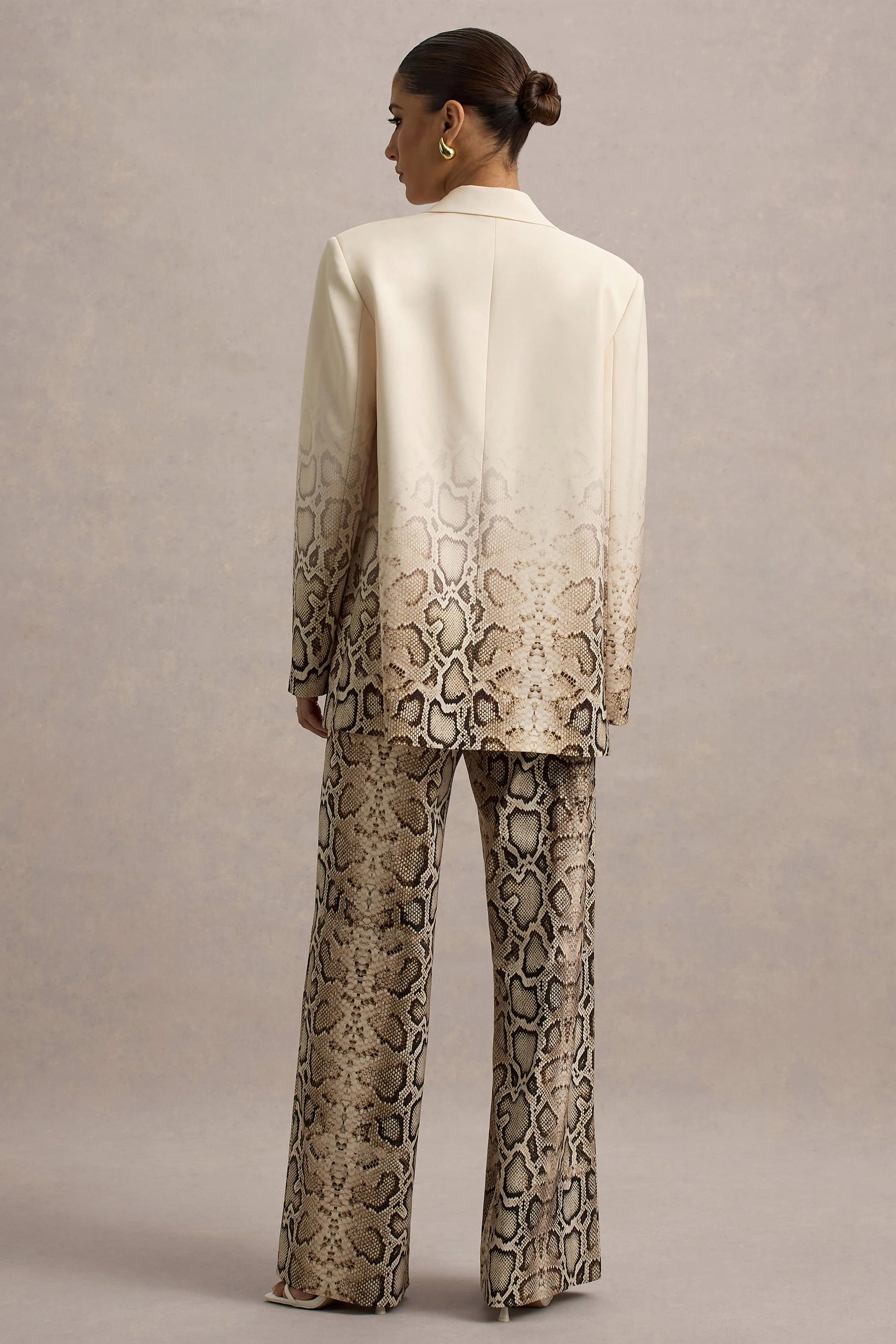 Shaniya Snake Print Wide Leg Trousers