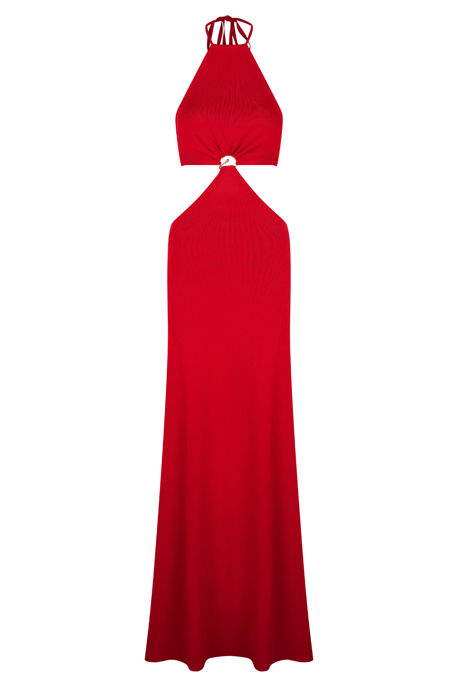 Marlowe Halter Knit Maxi Dress Red