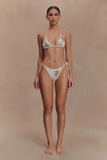 Huntleigh Crochet Bikini Bottom White Gold Sunshine Print