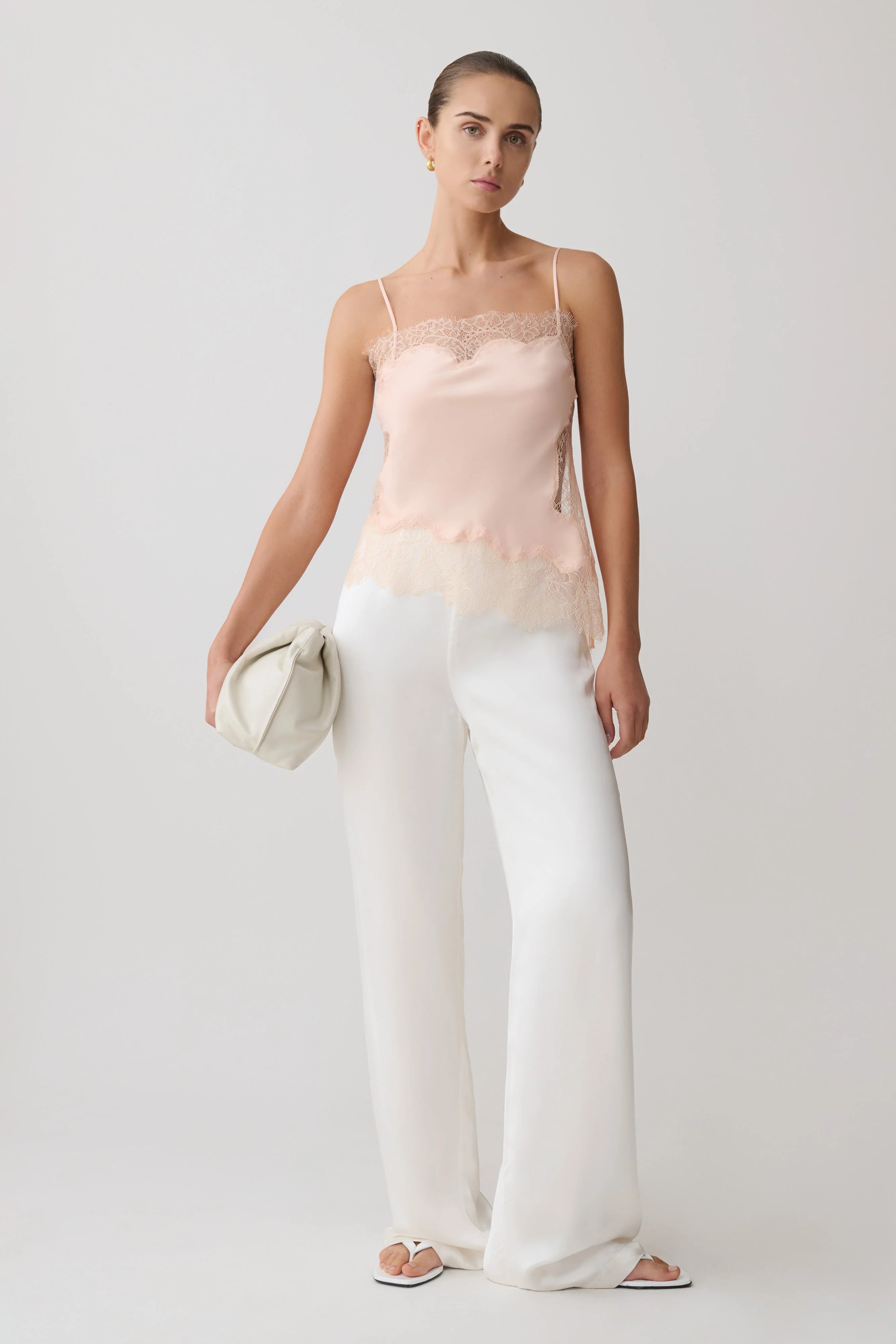 Miriam Satin Lace Camisole Peach